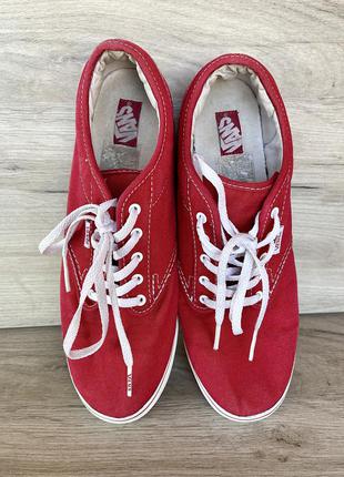 Кеды vans красные 25,5 см тонкая подошва4 фото