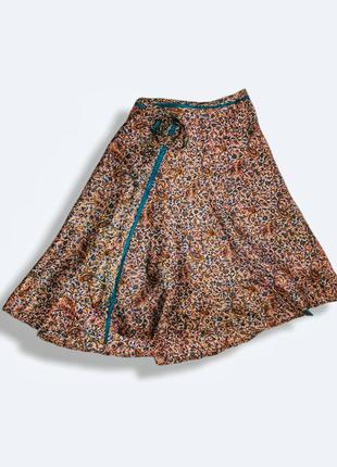 Шелковая натуральная миди юбка на запах шёлк nomads2 фото