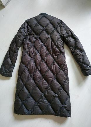Moncler брендове оригінал пух пальто з шкіряними прошитими вставками легке як пух3 фото