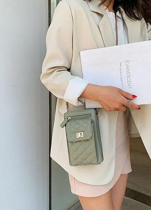 Женская сумочка клатч зелёная1 фото