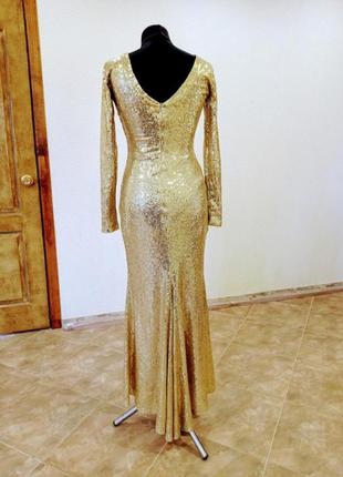 Шикарное фирменное золотое платье cristina&victoria2 фото