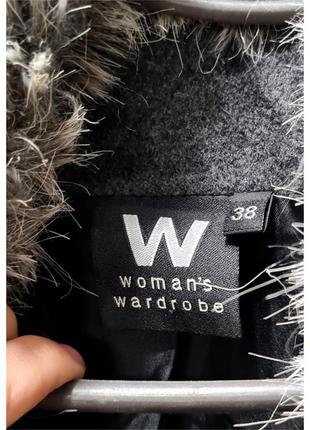Длинное пальто с меховым воротником womans wardrobe шерсть зима8 фото