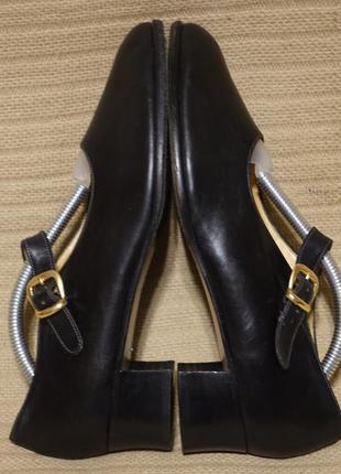 Формальные черные кожаные туфли на узкую стопу schneider швейцария  6 р.8 фото