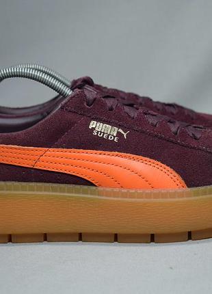 Puma platform trace block кроссовки женские замшевые на платформе. камбоджа. оригинал. 39 р./25 см.