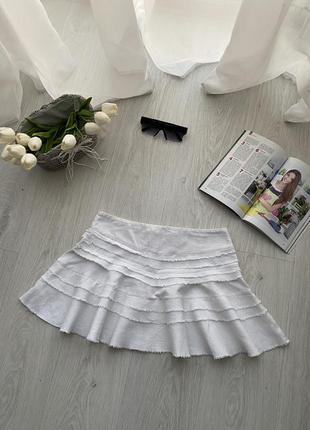 Нарядная льняная юбка с оборками topshop