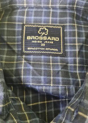 Рубашка мужская плотная шерстяная рубашка в клетку brossard4 фото