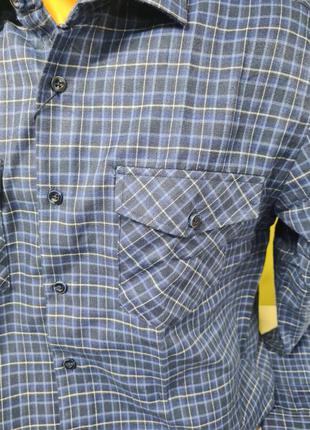 Рубашка мужская плотная шерстяная рубашка в клетку brossard5 фото