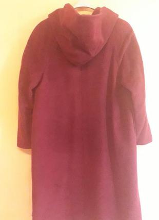 Супер шерстяное пальто бордового цвета2 фото
