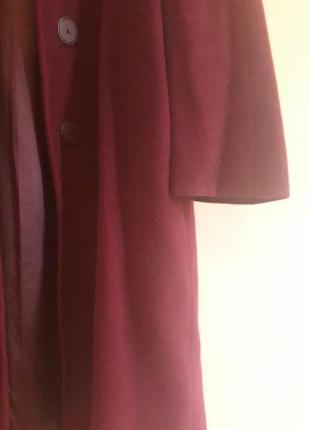 Супер шерстяное пальто бордового цвета4 фото