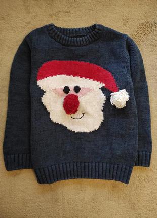 Теплый новогодний рождественский свитер
