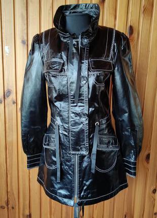 Куртка  с лакированной натуральной кожи