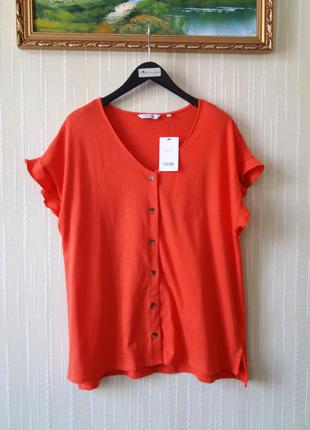 Блуза рубашка батал короткий рукав натуральная ткань хлопок коттон  от next