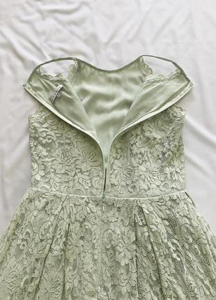 Воздушное гипюровое платье нежного мятного цвета3 фото