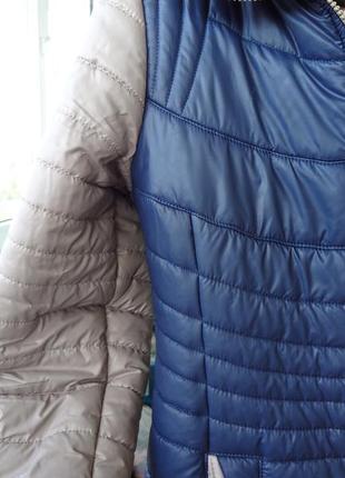 Куртка болоньевая удлинённая синяя ( демисезон)  44-46р.5 фото