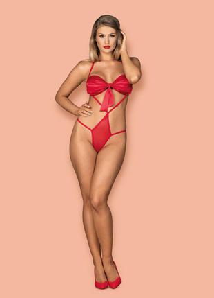 Giftella teddy obsessive червоне боді з бантиком2 фото