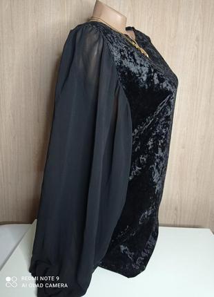 Велюрову сукню з широкими рукавами3 фото