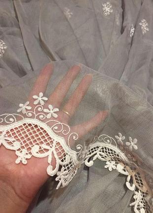 Тюль с классической вышивкой версаль цвет айвори