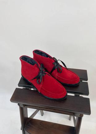 Лоферы ботинки замшевые на шнурках на платформе3 фото