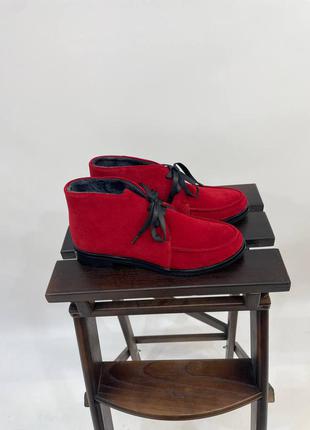 Лоферы ботинки замшевые на шнурках на платформе7 фото