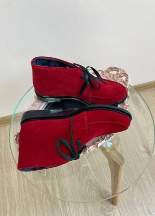 Лоферы ботинки замшевые на шнурках на платформе6 фото