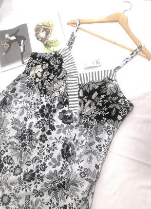 Чорне біле плаття сарафан квітка котон великий розмір evans4 фото