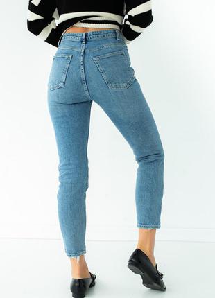 Приталенные джинсы с высокой талией6 фото