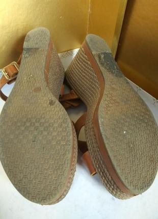 Туфли босоножки на платформе кожаные george размер  41.5 фото