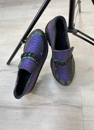Туфли лоферы на платформе из натуральной итальянской кожи3 фото
