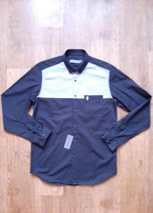 Рубашка черная john tungatt, размер m, s хлопок 100%2 фото
