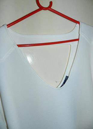 Трикотажная,стильная белая блузка с пышным рукавом,мега батал,большого размера,kiabi7 фото