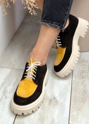 Шикарные туфли оксфорды из натуральной итальянской замши на шнурках! эксклюзивный пошив!2 фото
