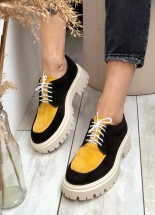 Шикарные туфли оксфорды из натуральной итальянской замши на шнурках! эксклюзивный пошив!5 фото