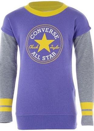 Свитшот лиловый винтажный стиль с лого converse all stars