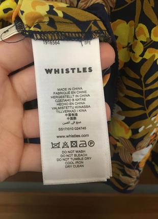 Уникальный шёлковый топ на плечи whistles с принтом фруктов6 фото