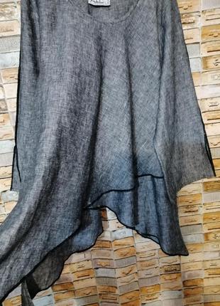 Блуза льняна туніка в стилі бохо5 фото