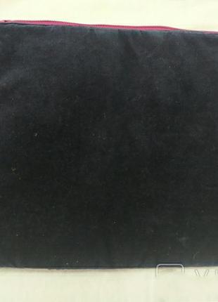 Бархатная косметичка - клатч с вышивкой пальмы и кисточкой. 27x20см2 фото