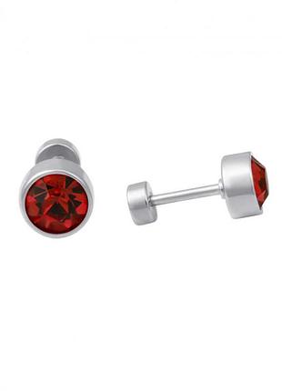 Серьги steel story из медицинской стали 316l с кристаллами циркония (сс-1416)