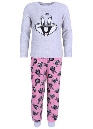 Пижама теплая на девочку пушистый флис bugs bunny primark