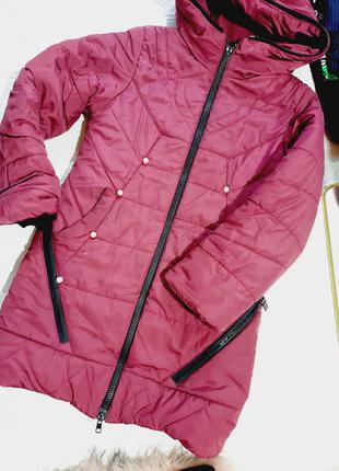 Пуховик зимняя куртка на девочку 6-8 лет6 фото