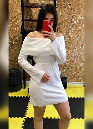Розпродаж біле плаття з рукавом ошатне2 фото