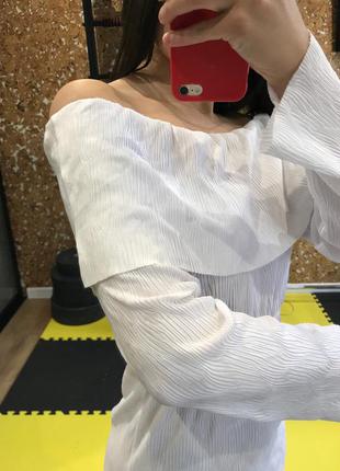 Розпродаж біле плаття з рукавом ошатне5 фото