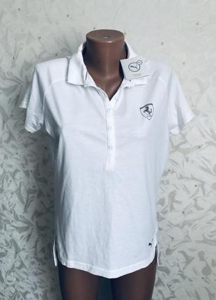 Супер поло футболка puma ferrari оригінал біла крута трендова модна стильна