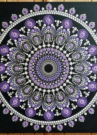Эффектная интерьерная картина-панно "сиреневая мандала"