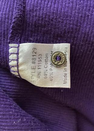 Модная темно фиолетовая маечка в рубчик 💜актуальная майка топ4 фото