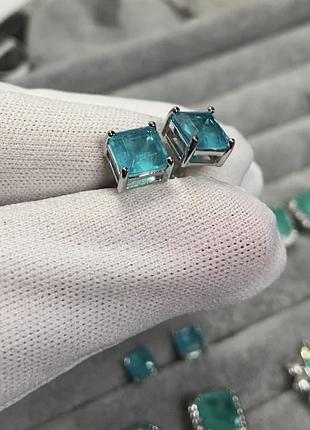 Сережки пуссети з турмаліном 2