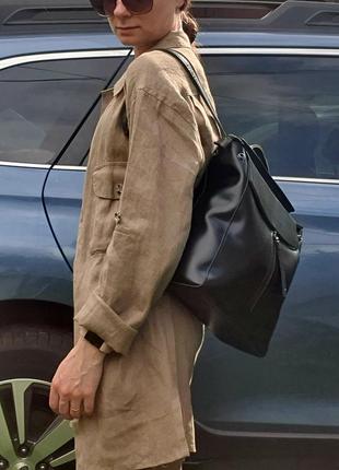 Жіночий шкіряний рюкзак alex rai, чорна фурнітура9 фото