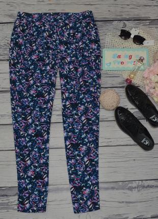 12/40/l фирменные женские мего крутые легкие штаны брюки цветы warehouse