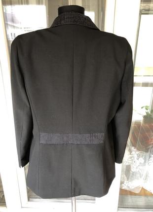 Стильный чёрный пиджак удлинённый шерсть батал3 фото