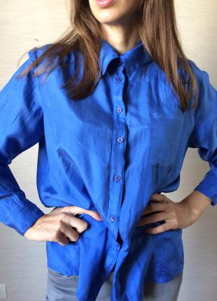 Женская блуза  рубашечного кроя из натурального шёлка seiden taft шафа2 фото