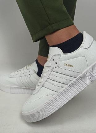 Кросівки adidas samba rose all white білі жіночі / чоловічі купити накладений платіж